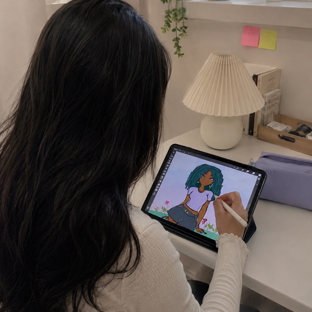 Aliyah drawing on iPad